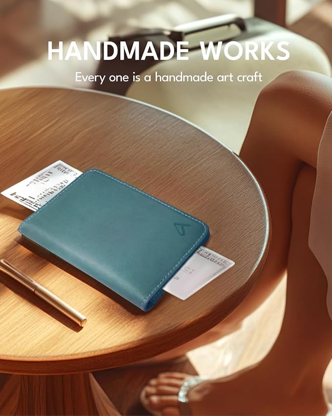 ALLIVE Passport Holder for Travel Women Men, Genuine Leather Passport Cover - Image 4