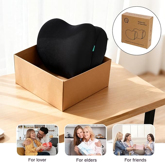 2Pcs 2025 Double-Layer Car Pillow, Cloud-Like Comfort Car Neck Pillow, Dual - Image 9