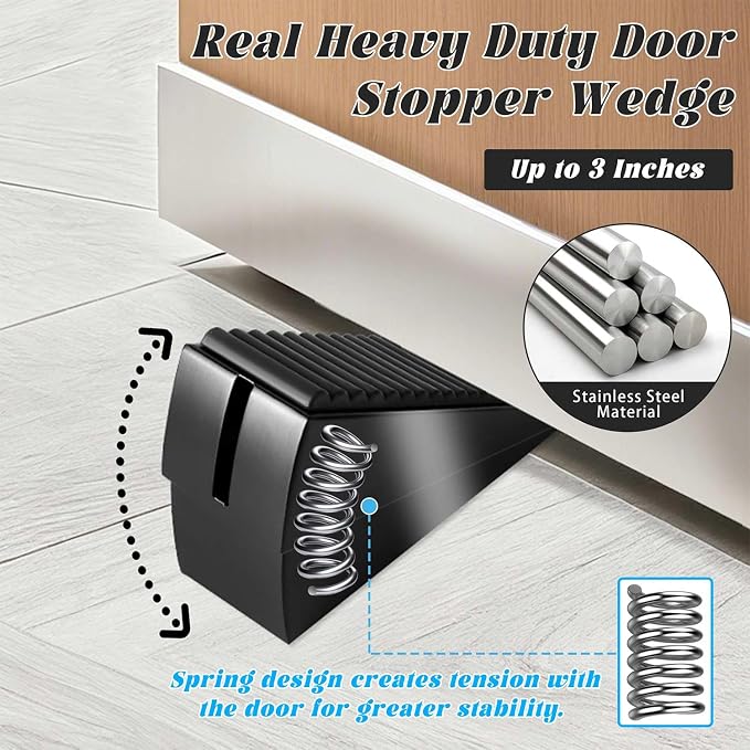 Large Heavy Duty Door Stoppers, Premium Spring Door Stopper - Image 2