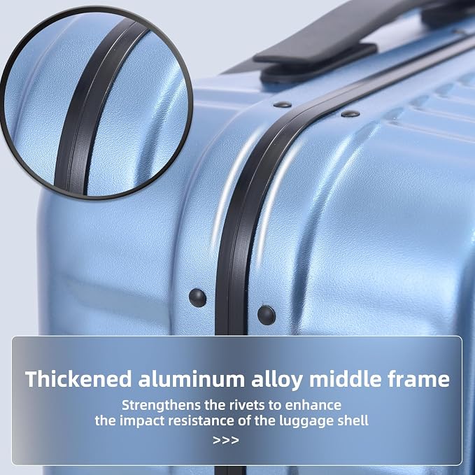 2 pieces 20/29 Aluminum Frame Carry On and Checked Luggage Set - Image 8