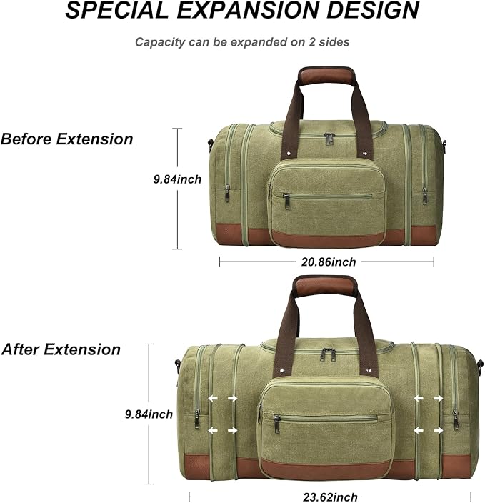 Litvyak Duffle Bag for Travel, Canvas Travel Duffel Bags Overnight Weekend Gym - Image 3