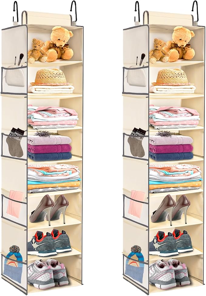2 Pack Large-Sized Hanging Shoe Organizer 8-Shelf, Hanging Closet Organizer by ROOMTALK