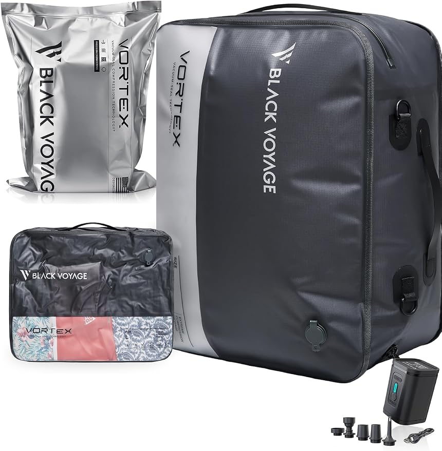 Black Voyage Reusable Vacuum Compression Travel Bag by BlackVoyage