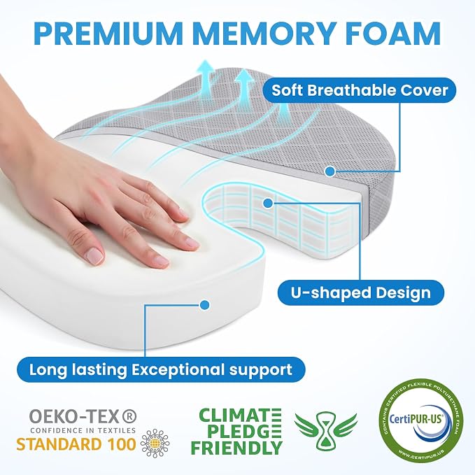 TushGuard Office/Car Seat Cushion, Non-Slip Sciatica & Back Coccyx Tailbone - Image 3