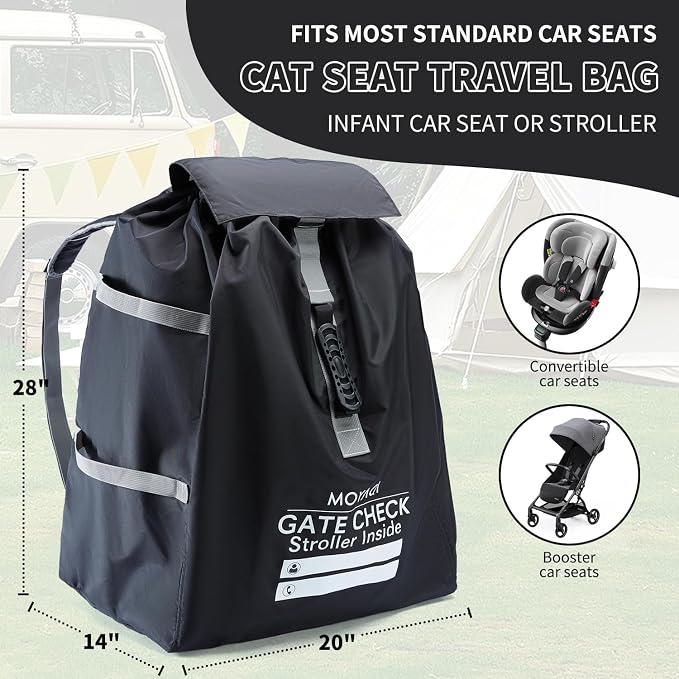 MOYAQI Stroller Travel Bag for Airplane, Gate Check Bag Backpack - Image 3