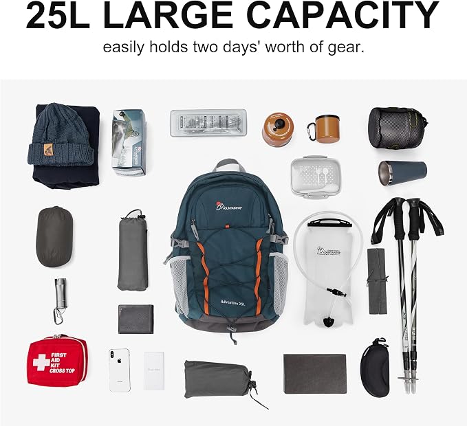 MOUNTAINTOP 25L/40L Hiking Backpack, Lightweight Travel Backpack - Image 9