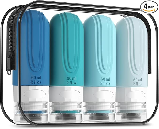Travel Bottles for Toiletries, Tsa Approved 2oz Travel size Bottles, BPA Free by Mrsdry