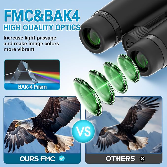 10x42 Binoculars for Adults High Powered Compact Binoculars - Image 4
