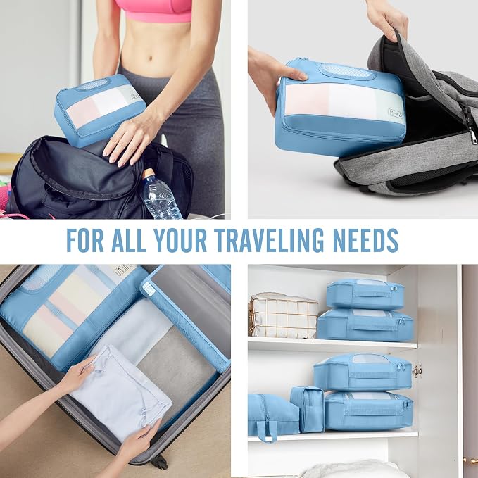 Veken 10 Set Packing Cubes for Travel Essential, Suitcase Organizer Bags in 4 - Image 7