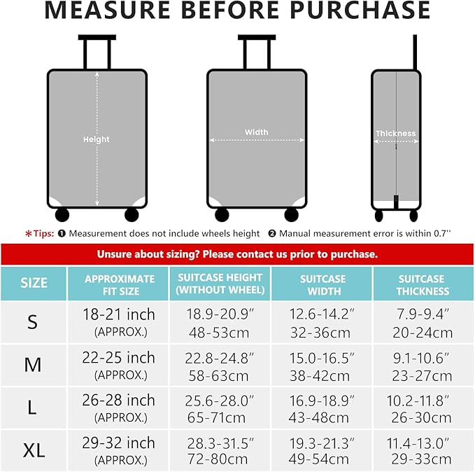Travelkin Luggage Cover Washable Suitcase Protector Anti-scratch Suitcase cover - Image 5