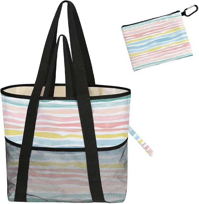 Sandproof Beach Bag with Zipper by NBIAN