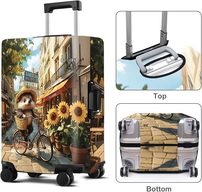 Raccoon Luggage Cover Washable Suitcase Protector Anti-Scratch, Stretchable Fit - Image 2