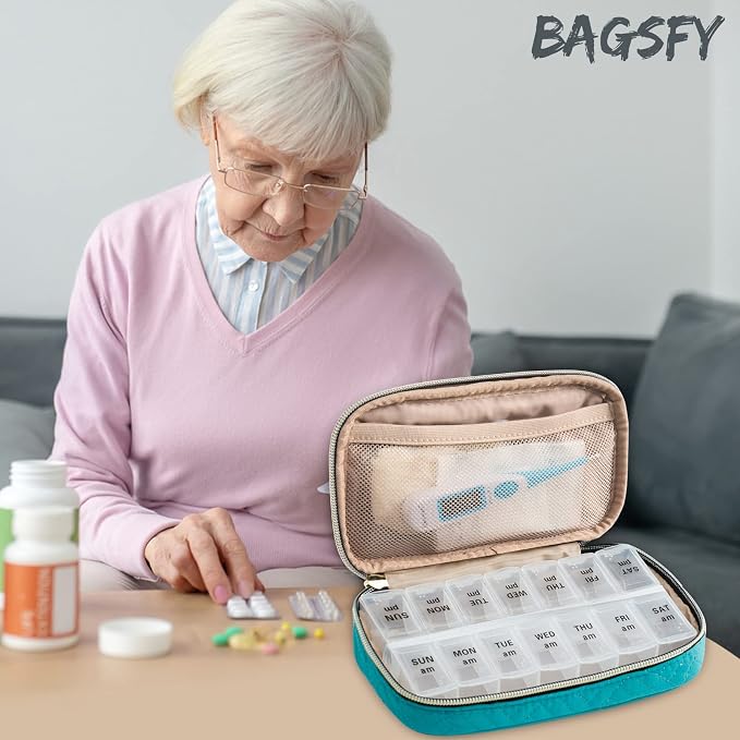 BAGSFY Pill Organizer Case 2 Times a Day- Weekly Medicine Organizer Travel Pill - Image 6