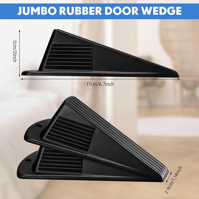 Frienda 4 Pcs Jumbo Door Stoppers Heavy Duty Door Stopper Tall up to 2inch Tall - Image 2