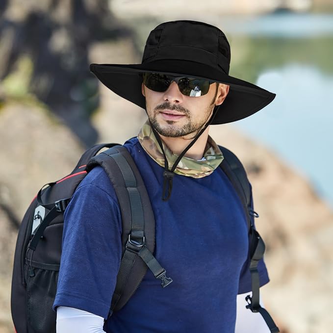 Sun Hat for Men/Women, UPF 50+ Fishing Hat, Waterproof Wide Brim Bucket Hat - Image 5