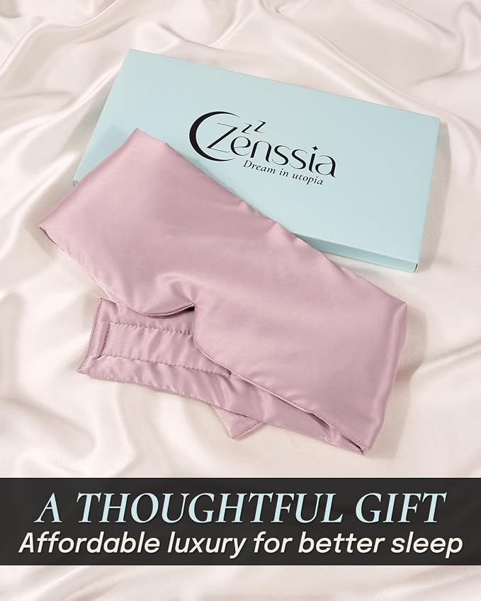 Zenssia Satin Sleep Mask for Women and Men, Lightweight Padded Eye Mask - Image 6