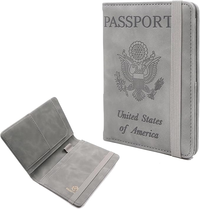 Melsbrinna Premium Leather Passport Holder Covers Case, Waterproof Rfid by Melsbrinna