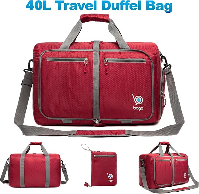 Bago Foldable Duffel Bags for Traveling Women & Men - 40L Sports Packable - Image 8