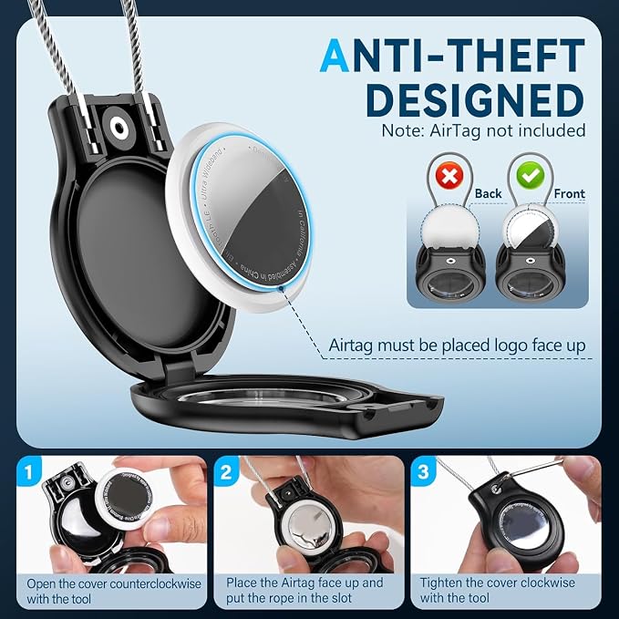 Waterproof Airtag Holder, 4 Pack Airtag Keychain - Image 4