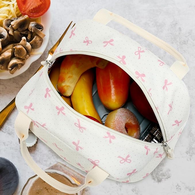 Bluboon Lunch Bag for Women Men Cute Corduroy Lunch Tote Bags Reusable - Image 7