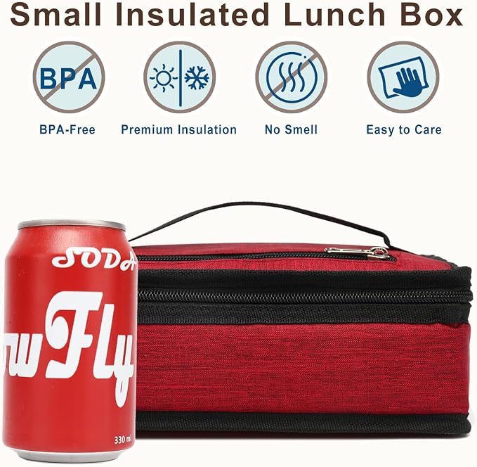 FlowFly Small Insulated Lunch box Portable Soft Bag Mini Cooler Thermal Meal - Image 2