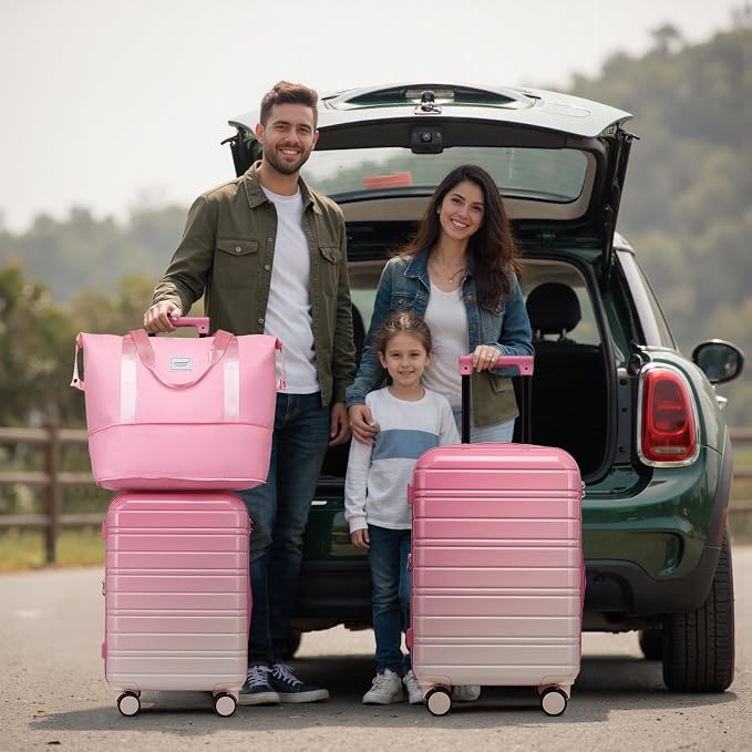 LARVENDER Luggage Sets 5 Piece Hardside Expandable Suitcase - Image 2