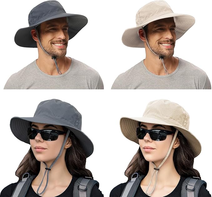 Rosoz Sun Hat for Men Women Boonie Bucket Hat Wide Brim Breathable Cooling - Image 2