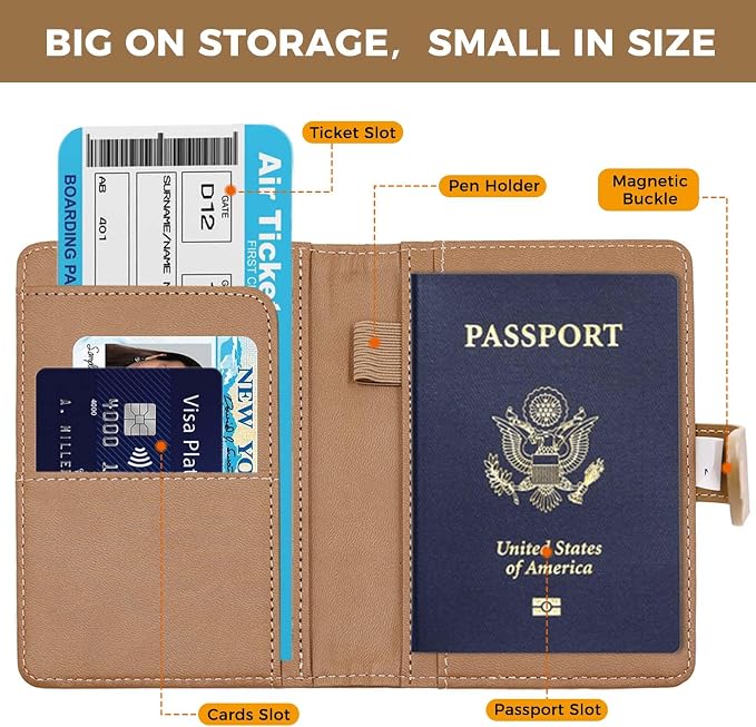 Melsbrinna Premium Leather Passport Holder Covers Case, Waterproof Rfid - Image 2