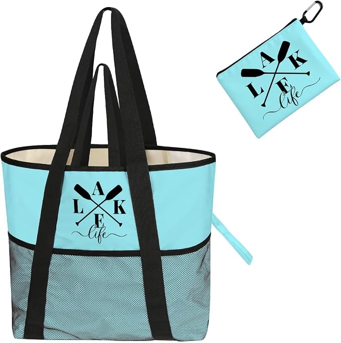 8-Pocket Waterproof Tote for Women -Sandproof Beach Bag by Unknown