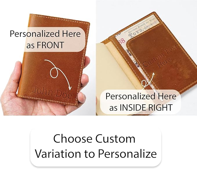 HIFA Leather Passport Holder, Handmade Passport Cover - Image 4