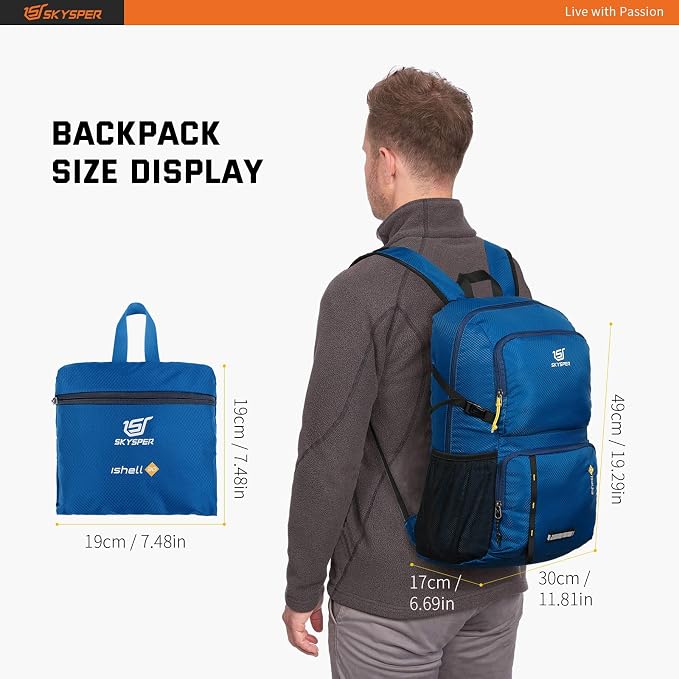 SKYSPER Lightweight Packable Backpack - 30L Hiking Daypack - Image 6