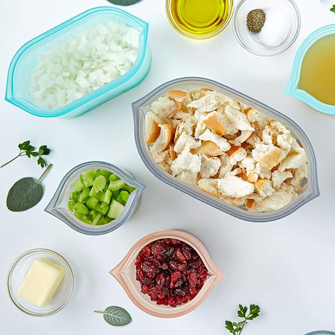 Zip Top Reusable Food Storage Bags | Large Dish | Silicone Meal Prep Container - Image 8