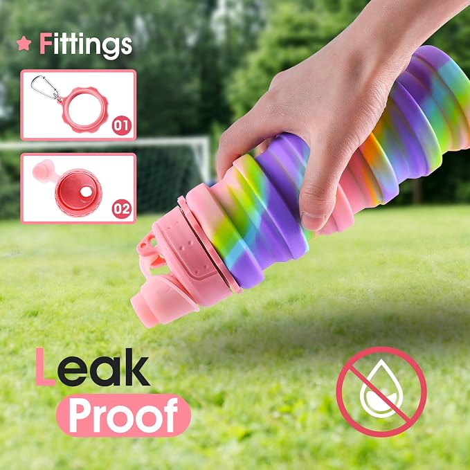 Collapsible Water Bottles for Travel, Foldable Sports Water Bottle for Kids - Image 4