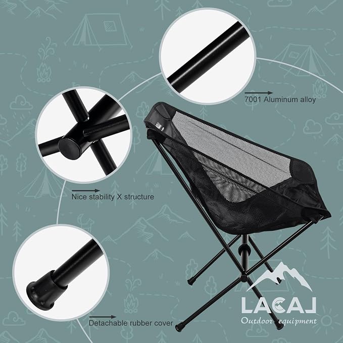 Ultra-Light Folding Camping Chair, All-Aluminum Frame, Surper Breathable Fabric - Image 5