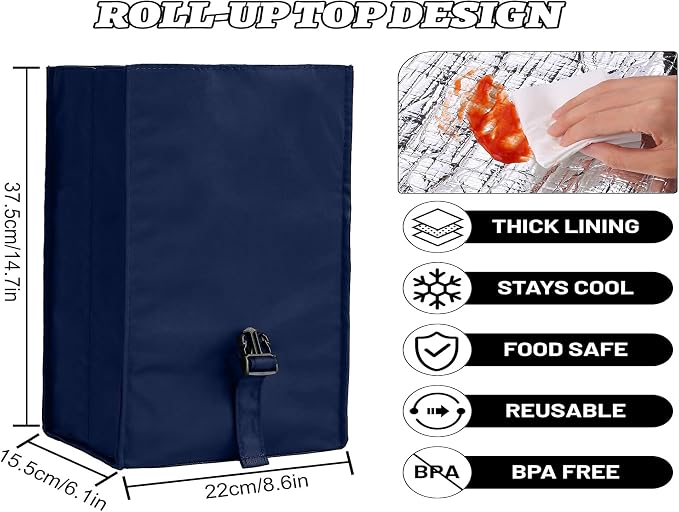 Insulated Foldable Lunch Bag- Lightweight Portable - Image 4