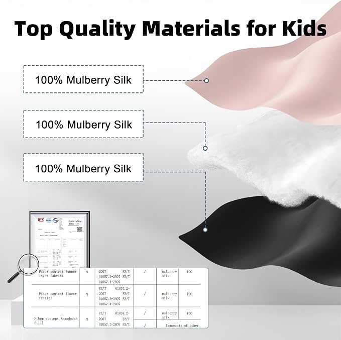 Silk Sleep Eye Mask for Kids, 100% Real Natural Pure Silk Sleeping Masks - Image 2