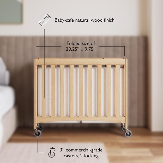 Foundations Compact Travel Sleeper Folding Hotel Crib and Sheet Bundle - Image 4
