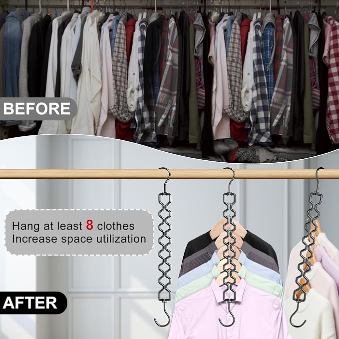 3 Pack Space Saving Hangers for Clothes, Heavy Duty 30Lbs Capacity Magic - Image 2