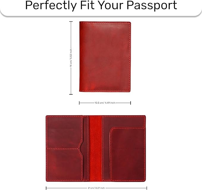 HIFA Leather Passport Holder, Handmade Passport Cover - Image 6