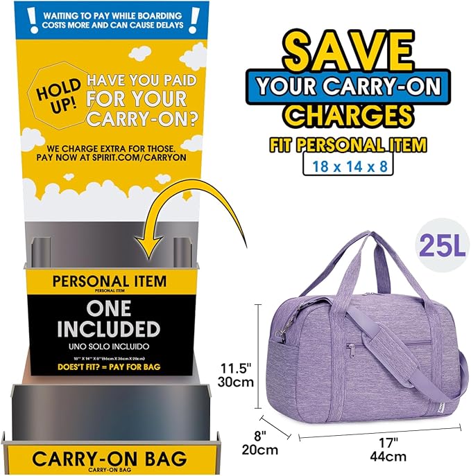 Narwey 18" Carry on Bag with Laptop Compartment 14 Inch Travel Duffel Bag - Image 2