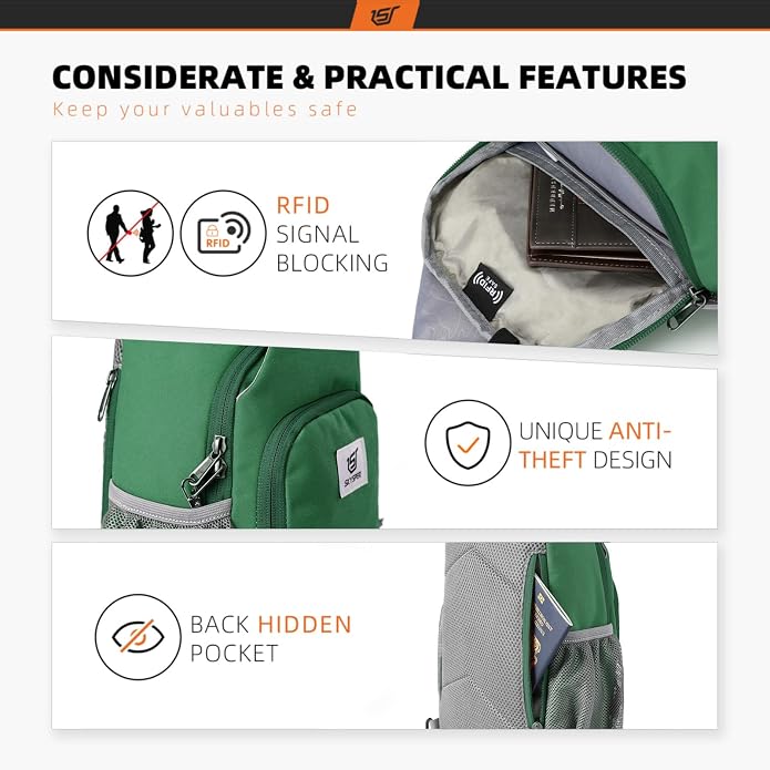 SKYSPER Sling Bag RFID Crossbody Sling Backpack Cross Body Shoulder Bag Travel - Image 3