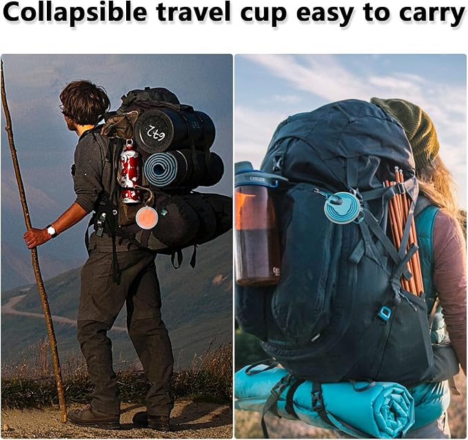 Litoexpe 4 Pack Silicone Collapsible Travel Cup Portable Folding Camping Cup - Image 6