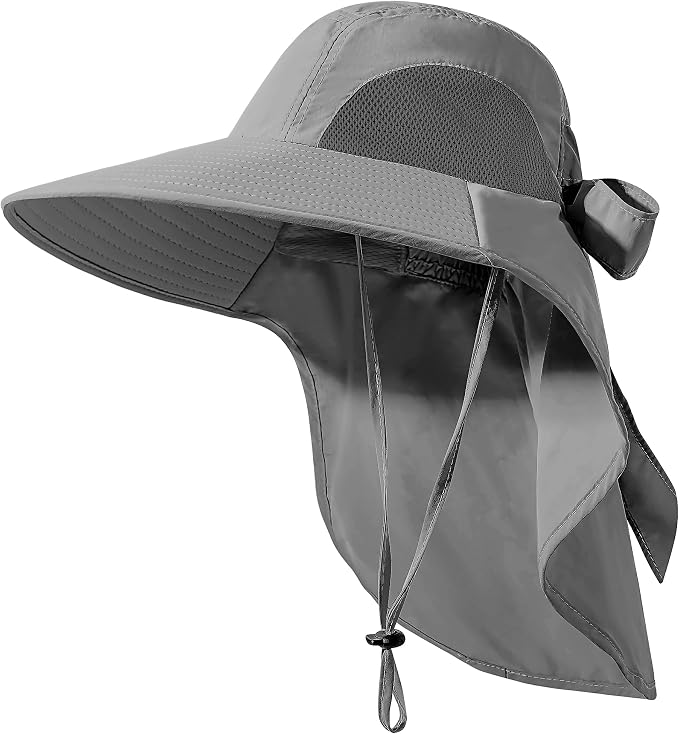 Womens Sun Hat UV Protection, Foldable Waterproof Wide Brim Bucket Hats by DOCVIT