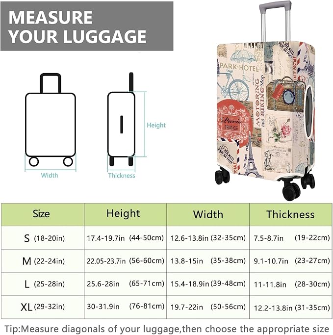 Travel Luggage Cover Suitcase Protector Fits 18-32 Inch Wheel Covers - Image 6