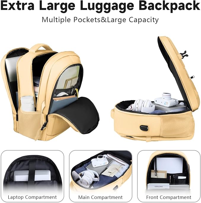 Lapsouno Extra Large Backpack, Laptop Backpack, Carry on Backpack, Sturdy 17 - Image 3