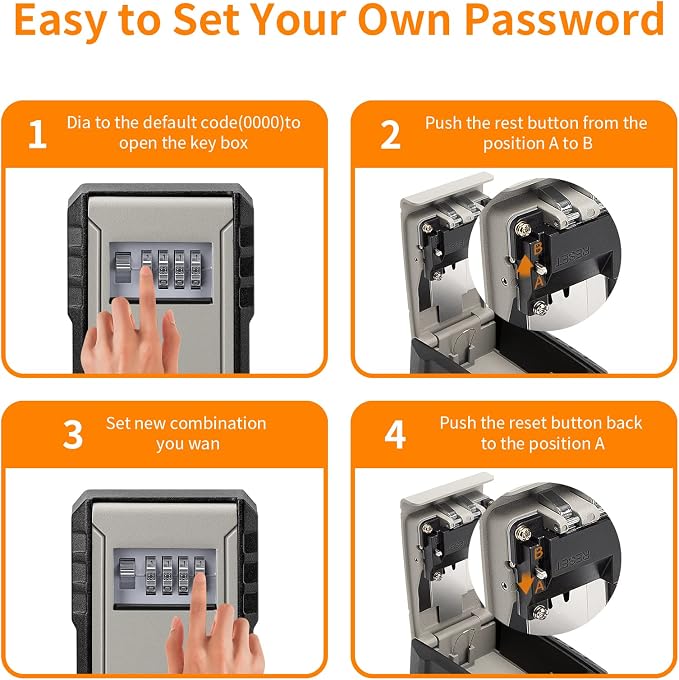 UPGRADE Extra Large Capacity Key Lock Box, Weatherproof Wall Mount Key Box - Image 6