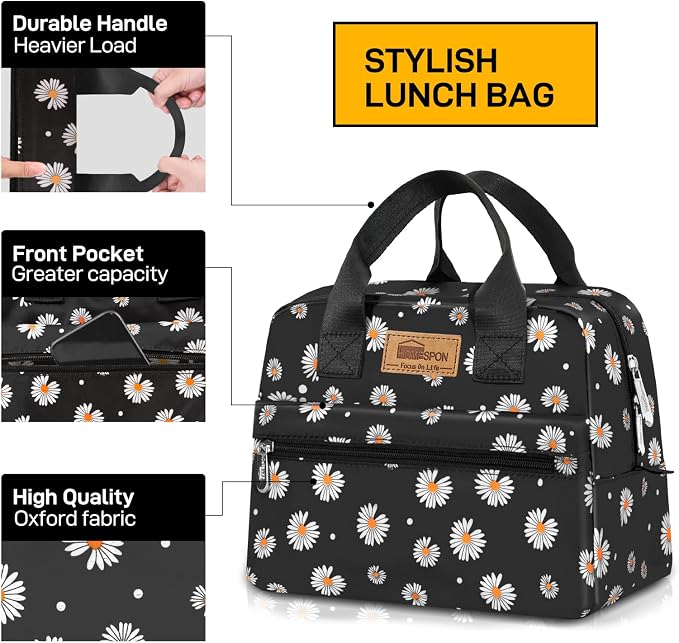 HOMESPON Insulated Lunch Bag for Women Men Lunch Box Cooler Lunch Tote for Work - Image 2
