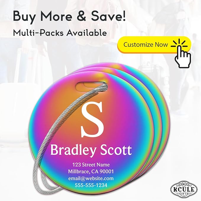 Custom Stainless Steel Luggage Tags: Personalize Your Suitcases, and Bags - Image 2
