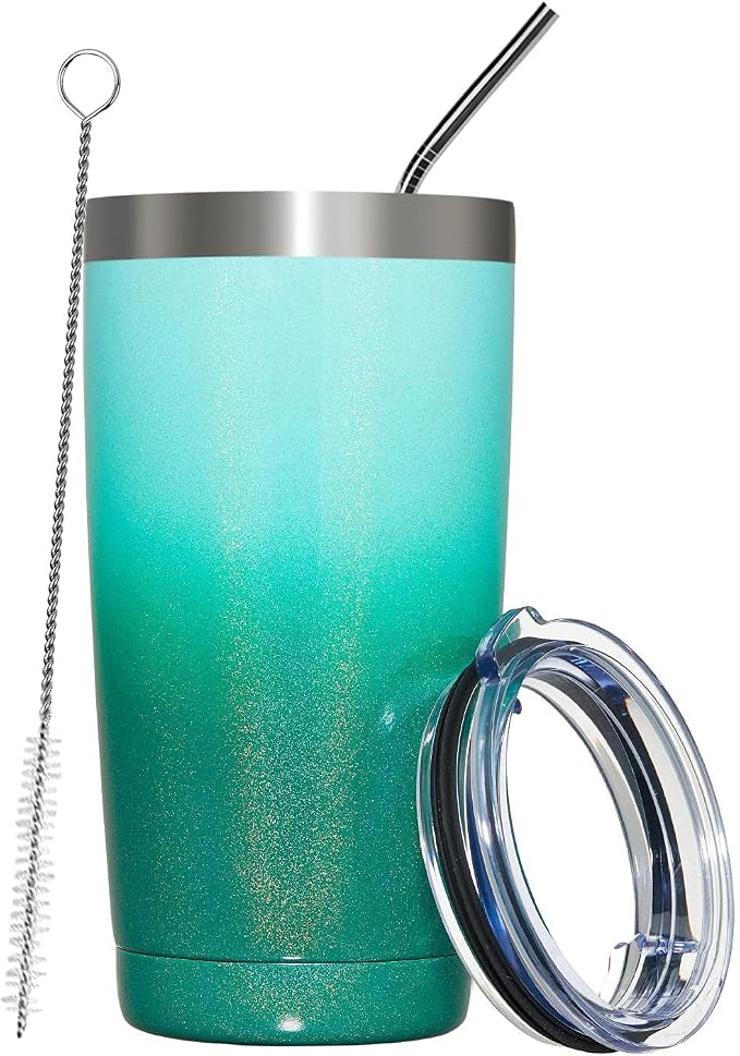 MEWAY 20oz Tumbler Double Wall Vacuum Insulated Travel Glitter Mug, Stainless by MEWAY