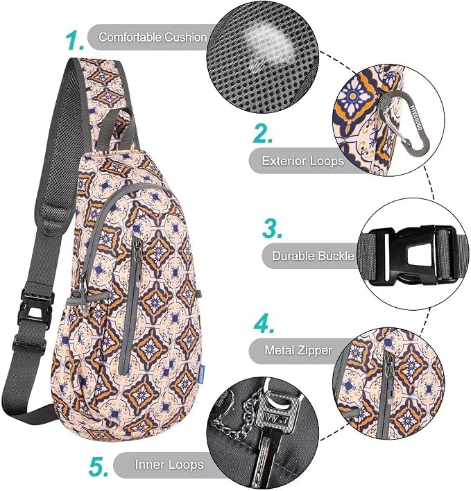 TITECOUGO Small Sling Bag, Lightweight Crossbody Backpack - Image 5